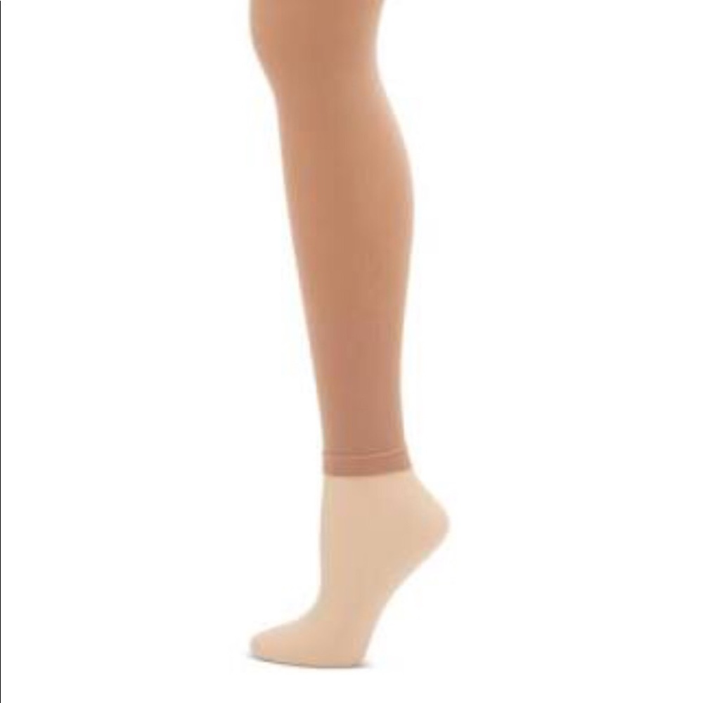 Capezio Footless Tights Dancewear Light Suntan Size Small #N140